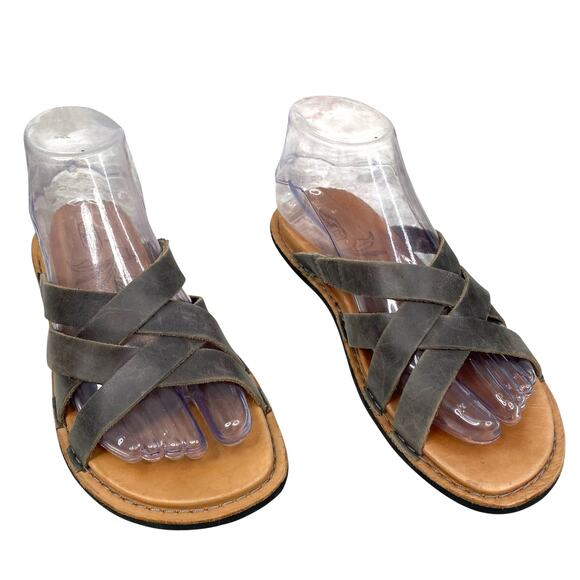 Keen Women’s Sophia Brown Leather Slip On Slide Sandals Size US 7 - Picture 5 of 10